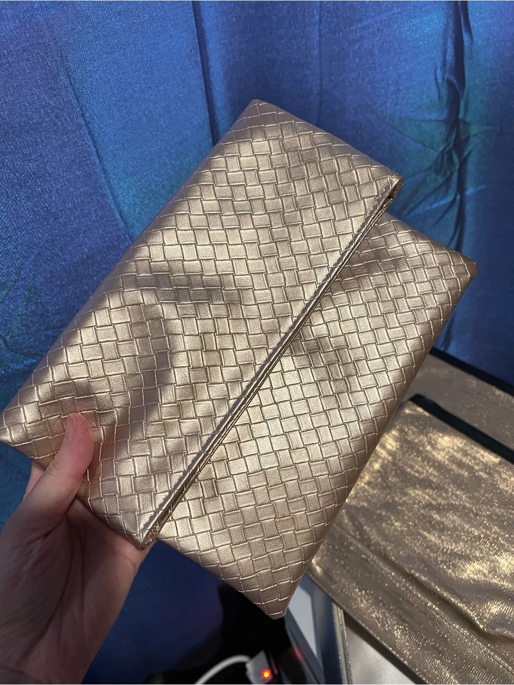 Metallic Rose Gold cosmetic bag—-4